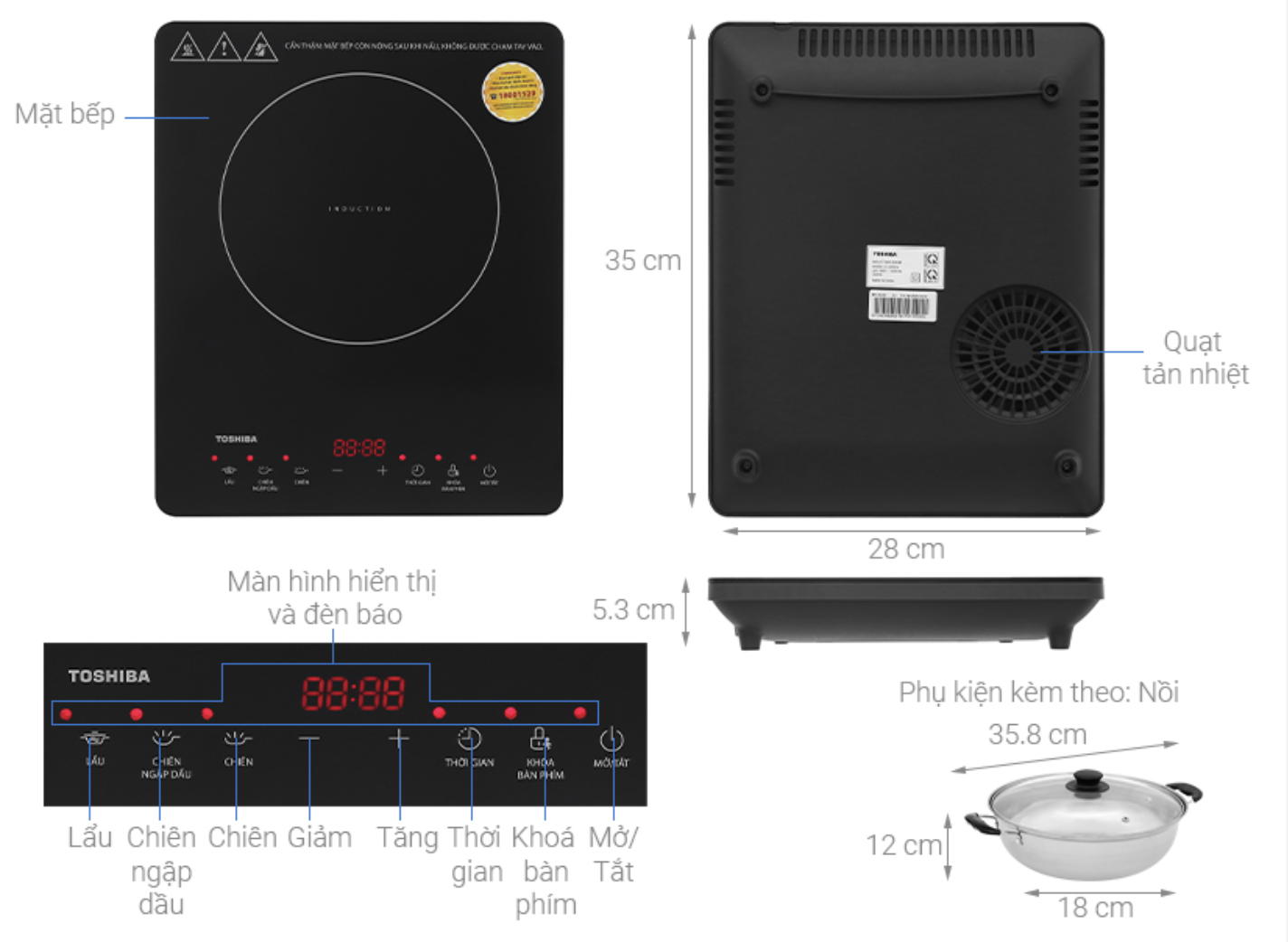 Bếp từ đơn Toshiba IC-20R2SV