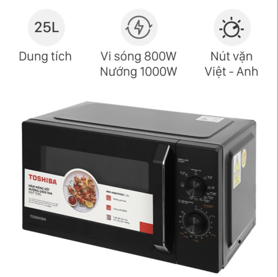 Lò Vi Sóng Có Nướng Cơ Toshiba 25 Lít MW3-MG25PE(BK)