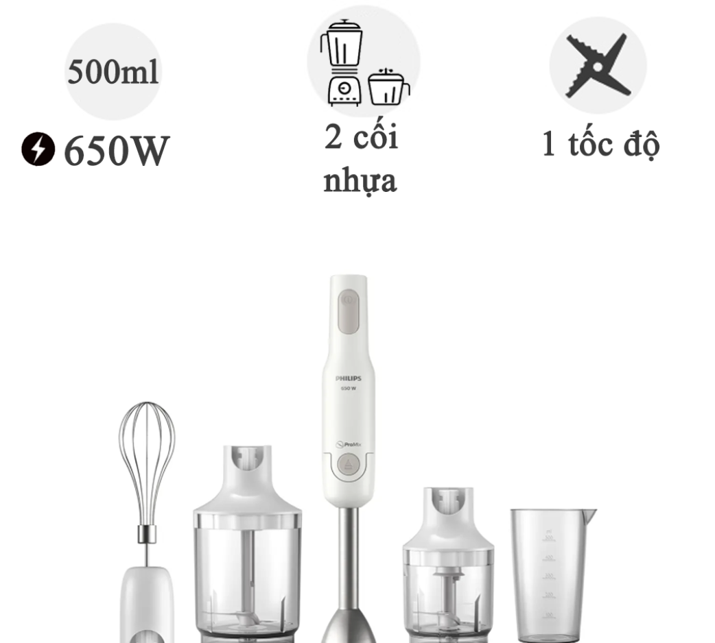 Máy Xay Cầm Tay Đa Năng Philips HR2537/00