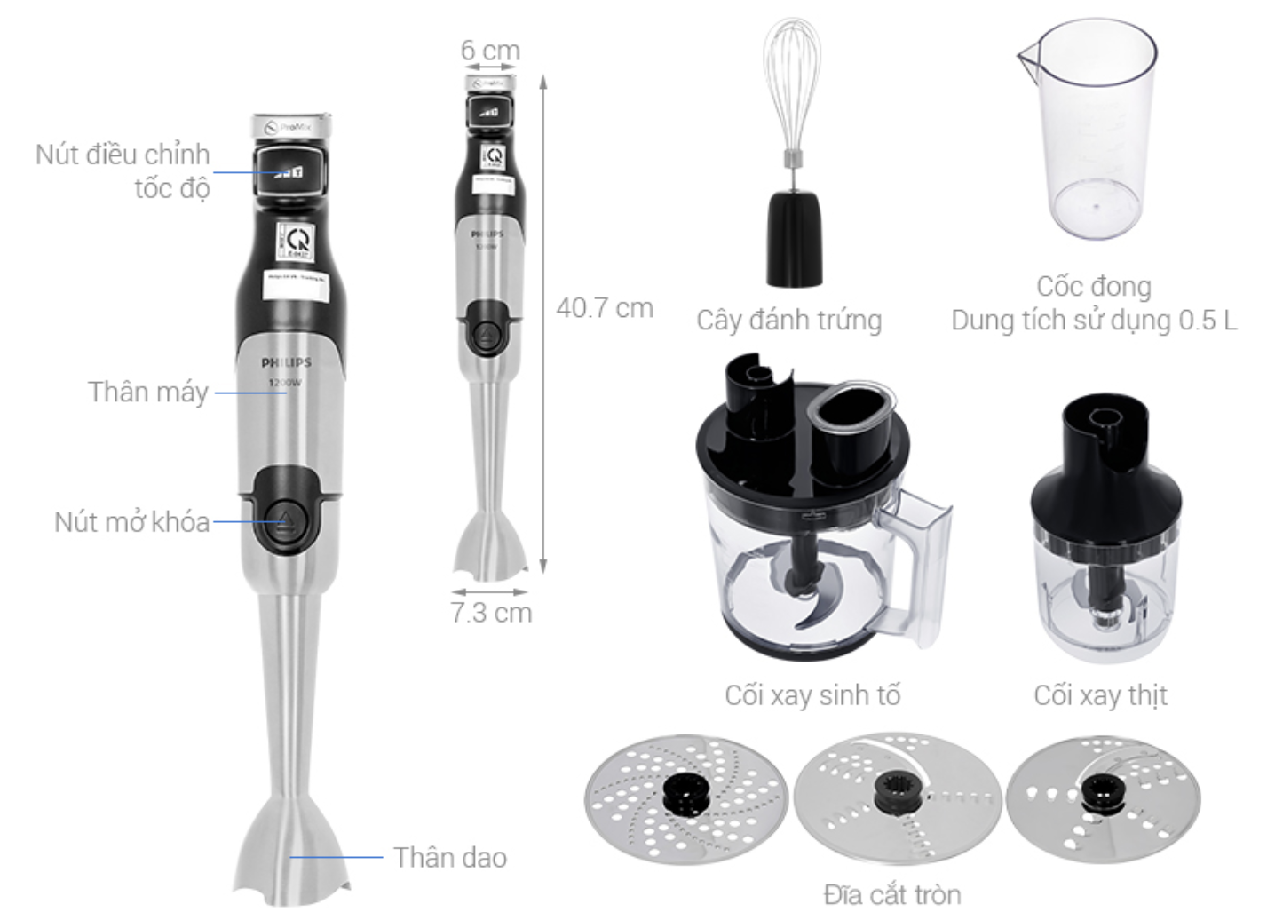 Máy Xay Cầm Tay Đa Năng Philips HR2685/00 