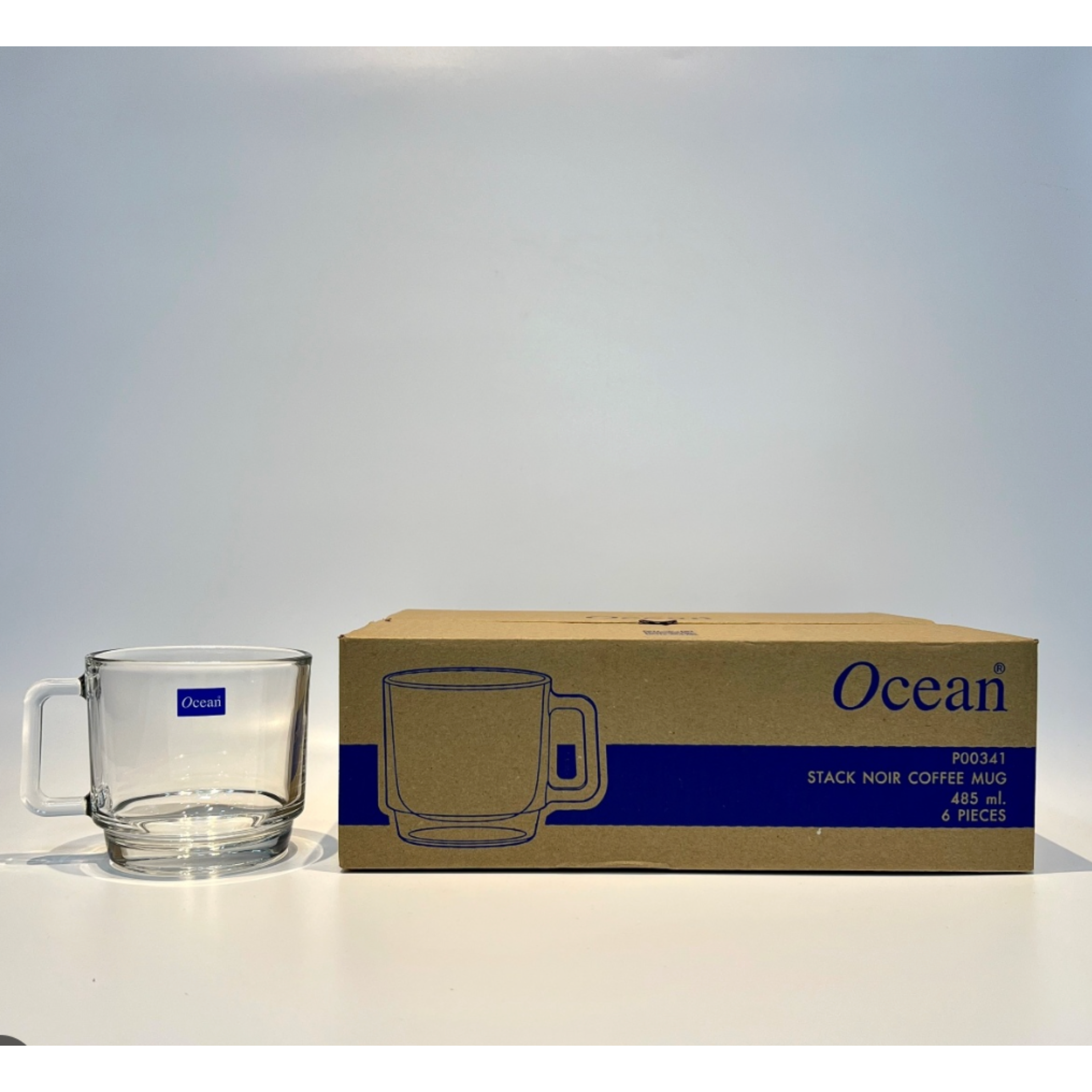 Cốc Thủy Tinh Ocean Stack Noir Coffee Mug P00341