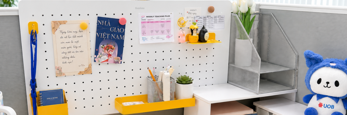 Pegboard móc U vách ngăn - L vàng