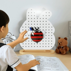 Bảng Thỏ Trắng - Pegboard khay gỗ/chân đứng kim loại Dola Home