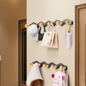 Móc treo tường lượn sóng nút gỗ trụ Dola Home