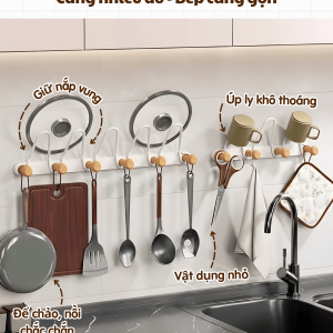 Móc treo tường 9 móc và 11 nút vòng cung Dola Home