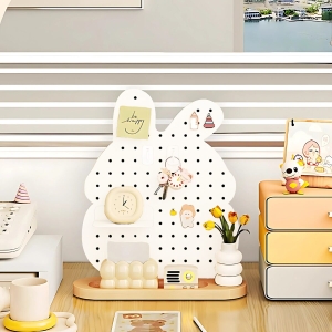 Bảng Thỏ Trắng - Pegboard khay gỗ/chân đứng kim loại Dola Home