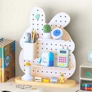 Bảng Thỏ Trắng - Pegboard khay gỗ/chân đứng kim loại Dola Home