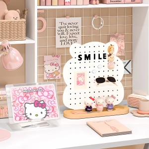 Bảng Gấu Trắng – Pegboard khay gỗ/chân đứng kim loại Dola Home