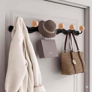 Móc treo lượn sóng nút tròn đen và trắng Dola Home