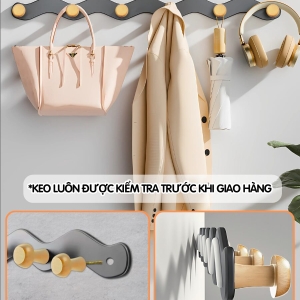 Móc treo tường lượn sóng nút gỗ trụ Dola Home