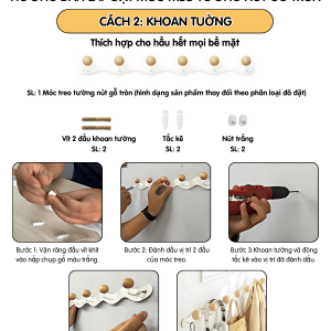 Móc treo lượn sóng nút tròn đen và trắng Dola Home