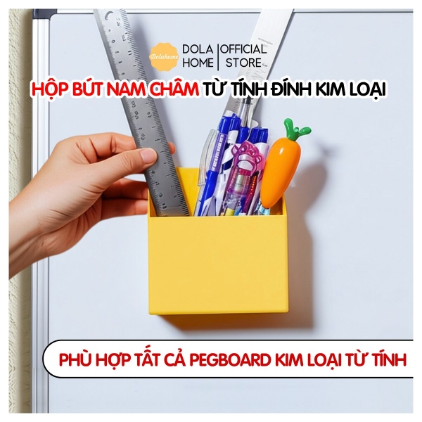 Hộp đựng bút nam châm Dola Home | Phụ kiện bảng lỗ kim loại