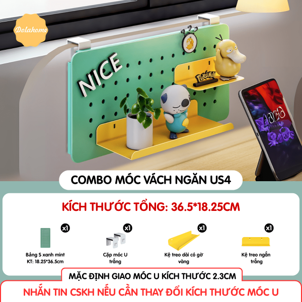 Combo Pegboard móc U vách ngăn - US4