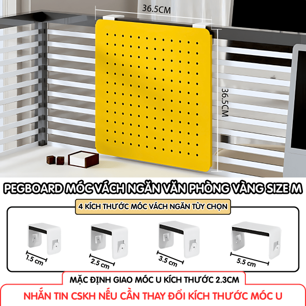 Pegboard móc U vách ngăn - M vàng