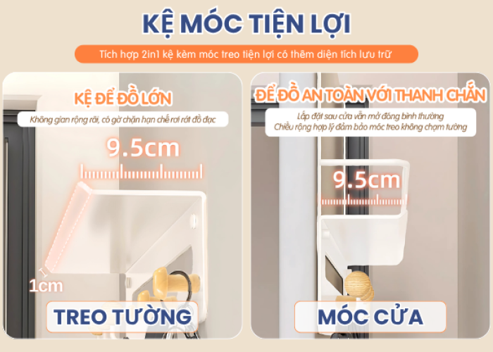 Tích hợp kệ để đồ