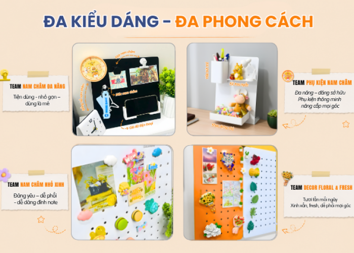 Đa dạng kiểu dáng màu sắc