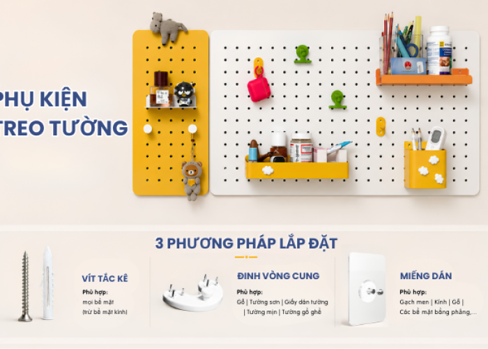 Phụ kiện treo tường Pegboard