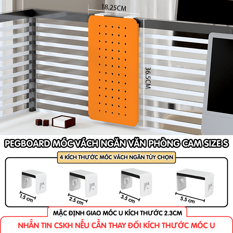 Pegboard móc U vách ngăn - S cam