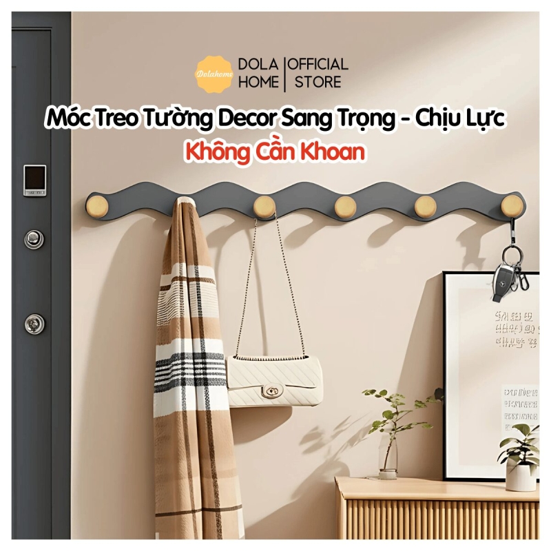 Móc treo tường lượn sóng nút gỗ trụ Dola Home